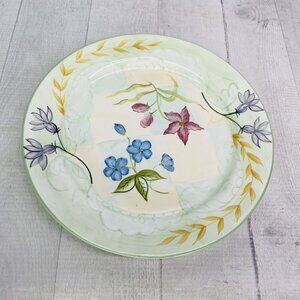 Capriware MULITCOLORED FLORAL Hand Painted Ceramic 8.5" Lunch Salad Plates Set 6